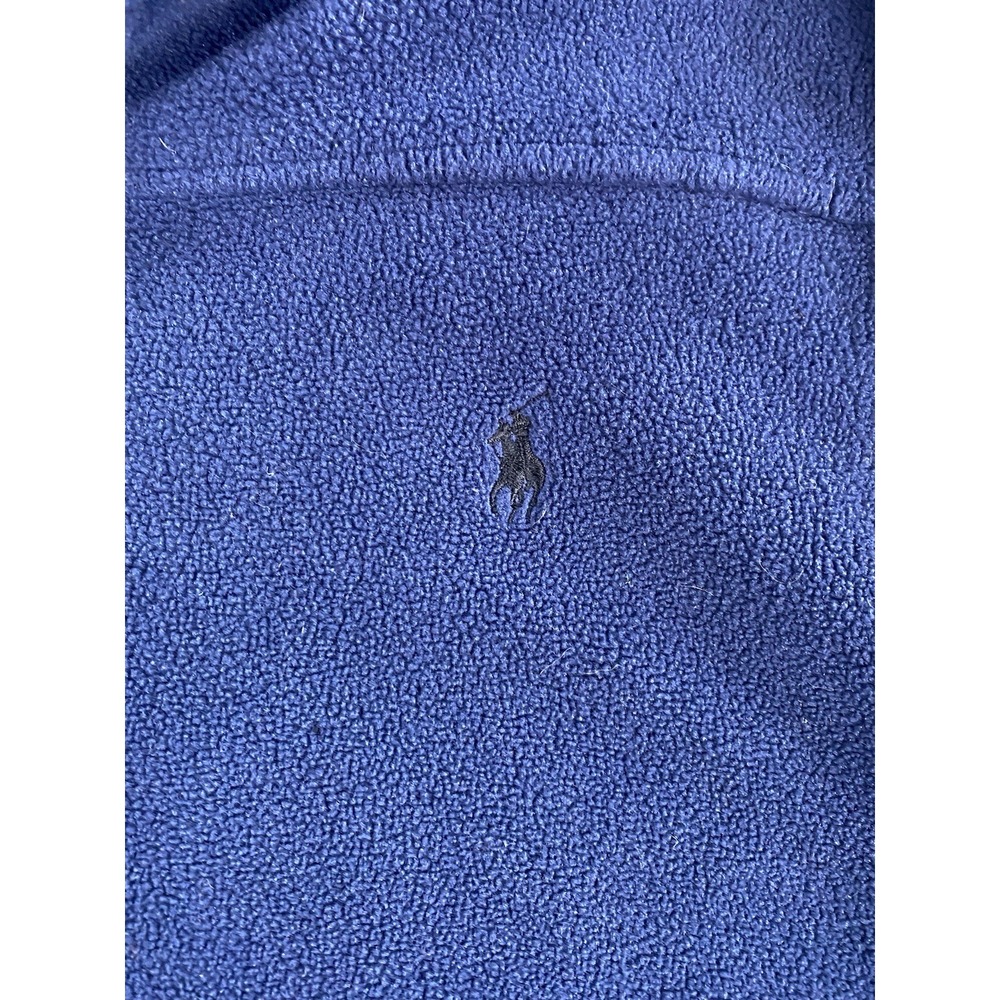 Vintage Polo Ralph Lauren Vest Mens Extra Large Tall Blue Fleece Pile Pony Logo - Picture 6 of 11
